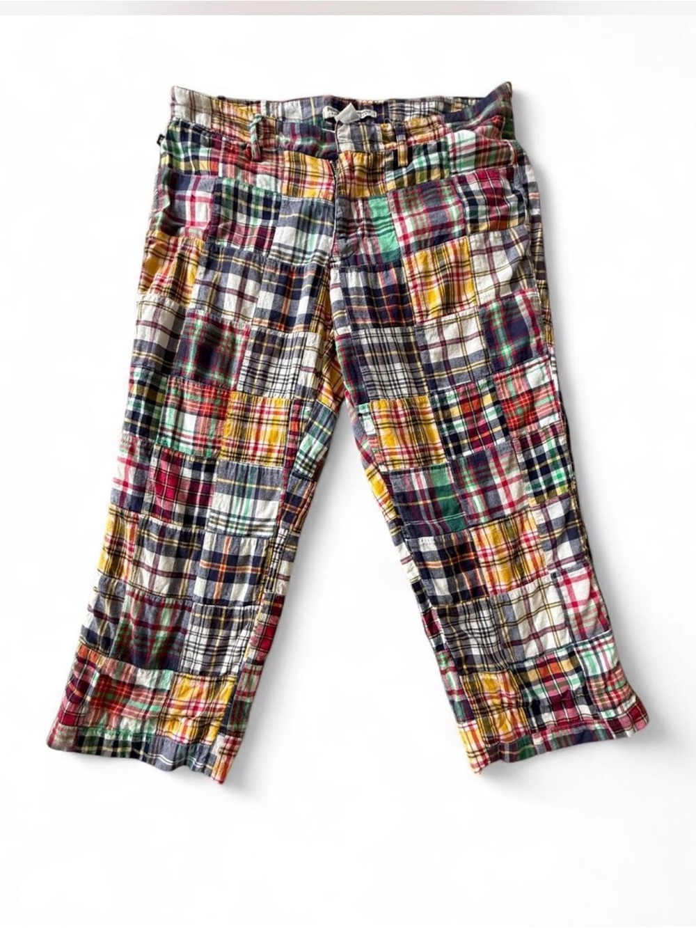 Vintage Polo Jeans Co Ralph Lauren Madras Patchwork Capri Pants Size 8